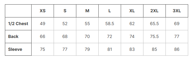 Alpha Tactical Fleece Size Chart NEW