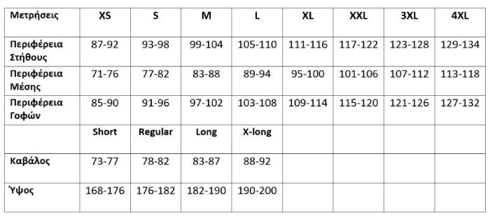 HELIKON SIZE CHART NEW SCREENSHOT